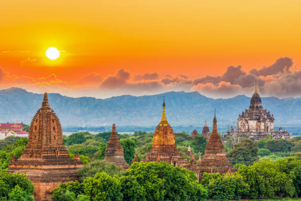 istock Ancient temple in Bagan after sunset, Myanmar temples in the Bagan Archaeological Zone, Myanmar. 1026352336