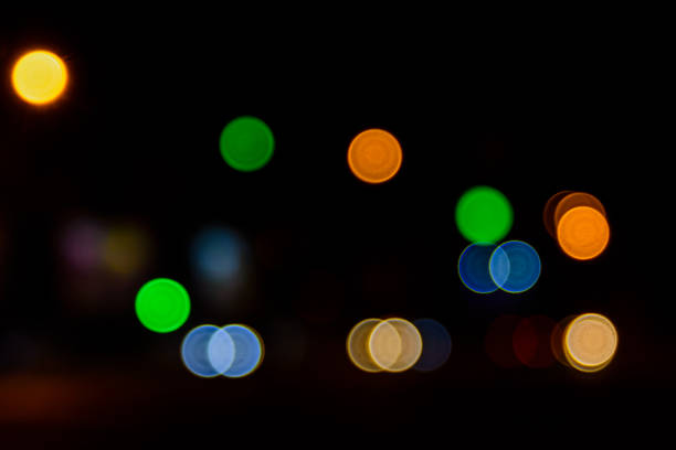 istock Abstract background of blurred big city lights 1026360030