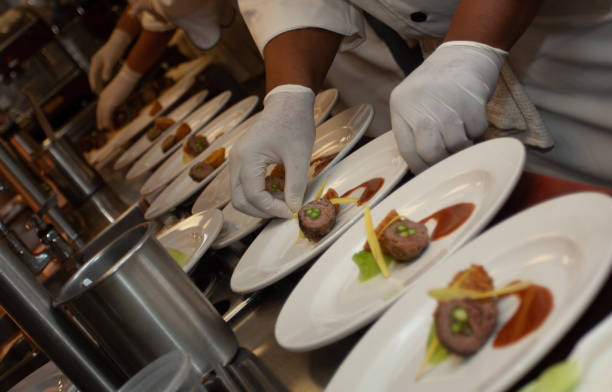 istock Mass production of plates for an event 1026375628
