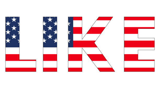 istock word text like  USA flag, vector word like styled under the us flag 1026381118