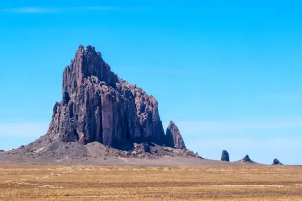 Shiprock in Navajo territory, New Mexico