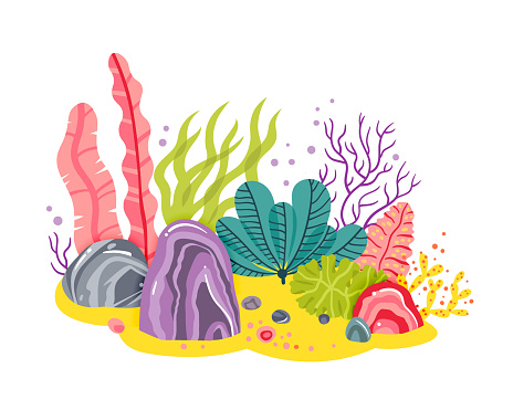 Ilustración de Fondo Con Fondo Del Mar Los Arrecifes De Corales Algas Marinas Ilustración Abstracta De Vector De Un Paisaje Submarino En Un Estilo De Dibujos Animados y más Vectores Libres de Ilustración de Fondo Con Fondo Del Mar Los Arrecifes De Corales Algas Marinas Ilustración Abstracta De Vector De Un Paisaje Submarino En Un Estilo De Dibujos Animados y más Vectores Libres de