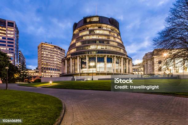 New Zealand The Beehive Stock Photo - Download Image Now - New Zealand, Beehive, Wellington - New Zealand