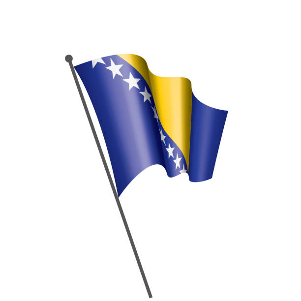 istock Bosnia and Herzegovina flag, vector illustration on a white background 1026410406