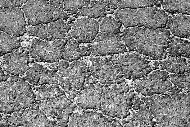 surface en asphalte brisée en noir et blanc. - 11907 photos et images de collection