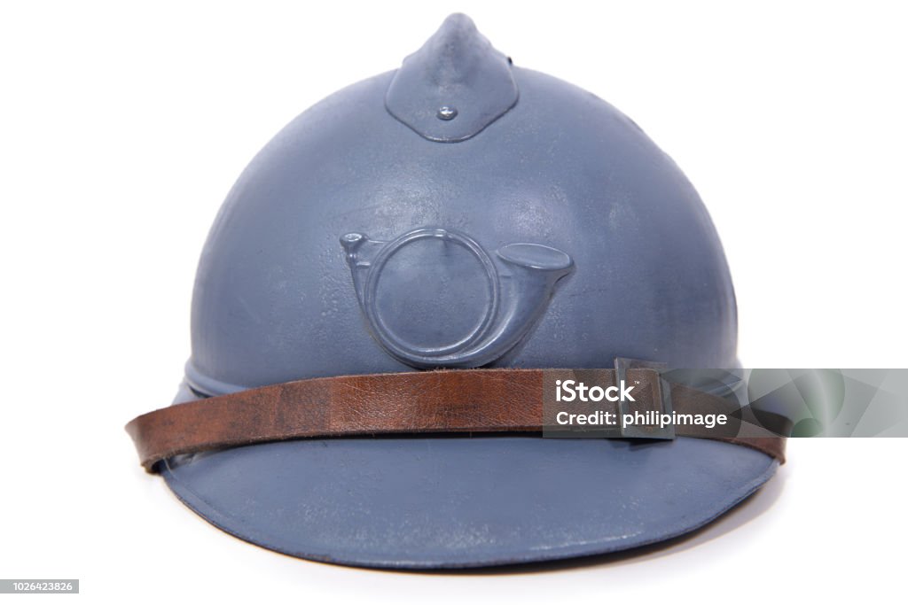 French Military Helmet Of The First World War On White Background Stock  Photo - Download Image Now - iStock
