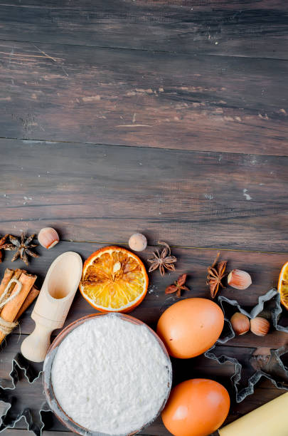 istock ngredients for baking on the old wooden table 1026430994