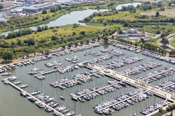 istock AAerial view marina harbor Dutch village Makkum 1026434798