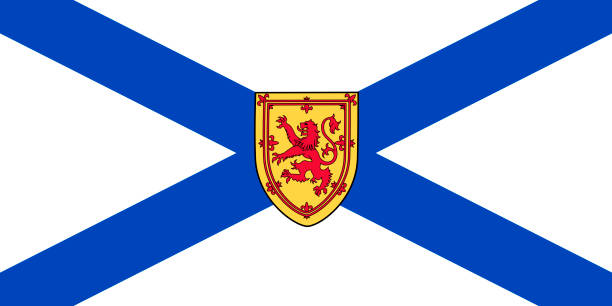 wektor flaga prowincji nowa szkocja kanada. halifax – miejscowość w hrabstwie breton (anglia) - toronto canada flag montreal stock illustrations