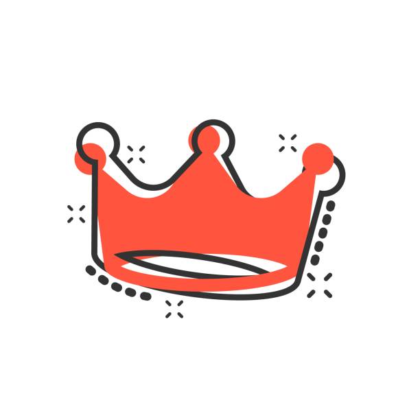 вектор мультфильма короны диадемы значок в комическом стиле. роялти корона иллюстрация пиктограмма. король, принцесса роялти бизнес вспле� - 13425 stock illustrations