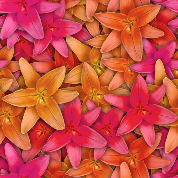istock Colorful background with Lily flower. Seamless pattern 1026466904