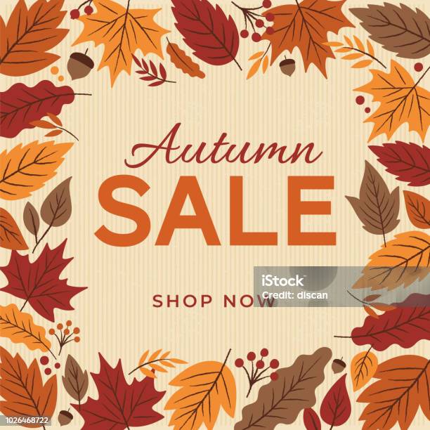 Autumn Sale Design For Advertising Banners Leaflets And Flyers Stock Illustration - Download Image Now