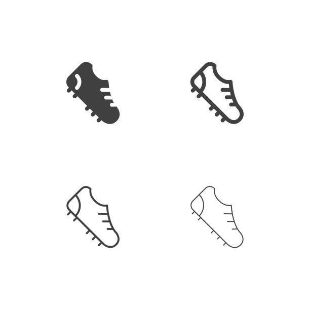 Soccer Stud Shoe Icons - Multi Series vector art illustration
