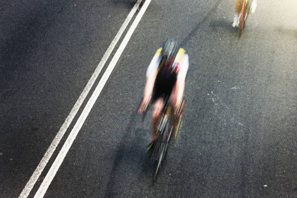 istock High-angle view of racing cyclists 1026480422
