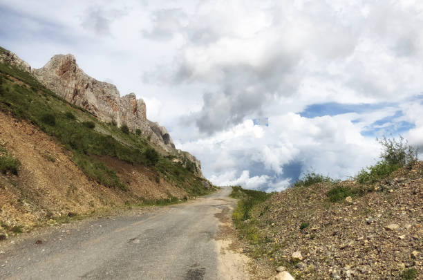 istock view mountain rang  on the road cloudy day 1026481274