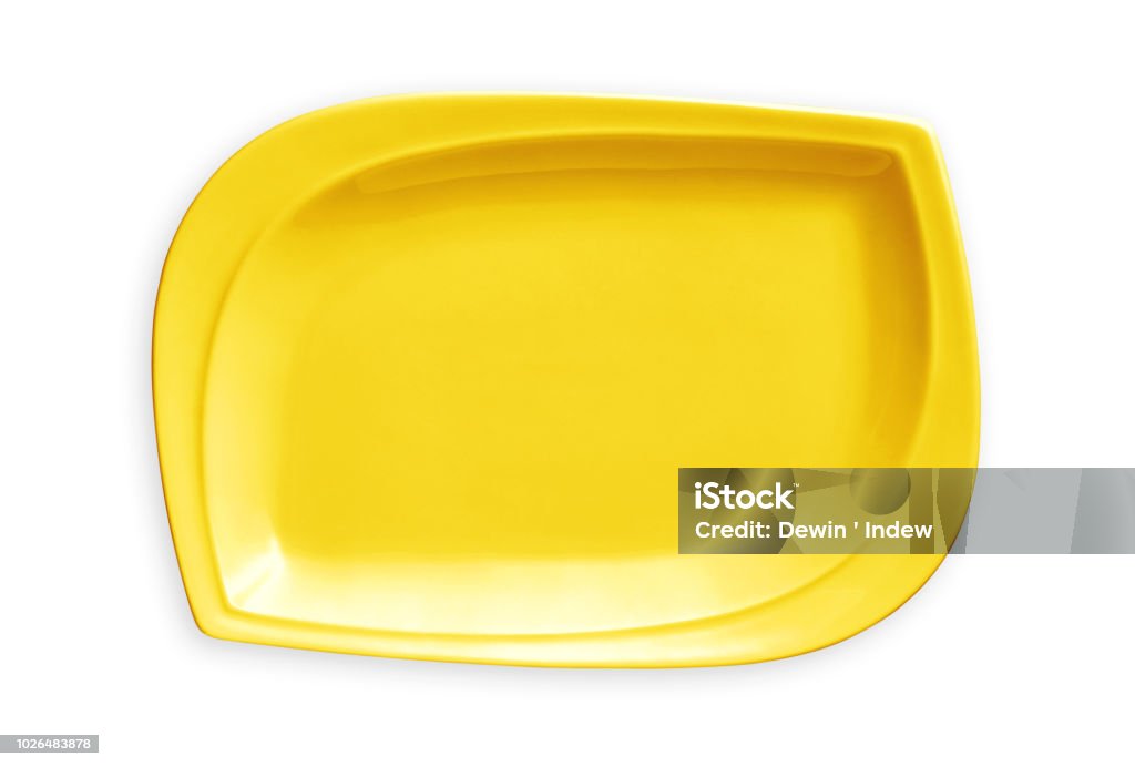 Empty Rectangular Plate Empty Rectangular Plate Exotic Yellow Plate View From Above Isolated On ...