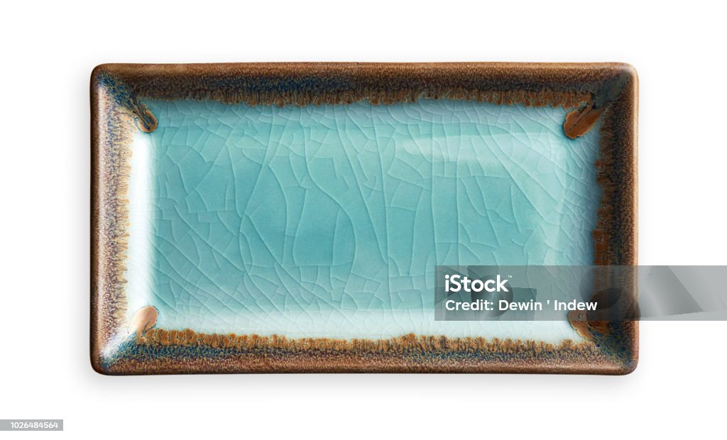 Empty Rectangular Plate Empty Rectangular Plate Blue Ceramics Plate In Cracked Pattern View ...