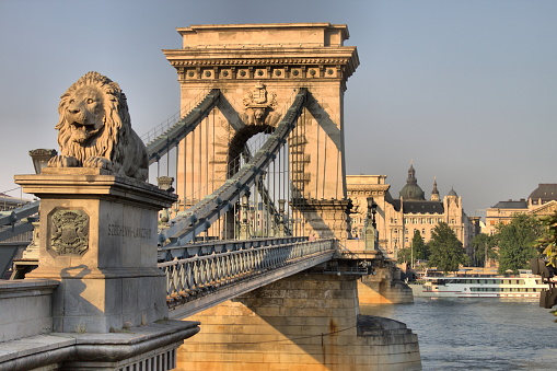 Chain Bridge in Budapest, Hungary - HDR