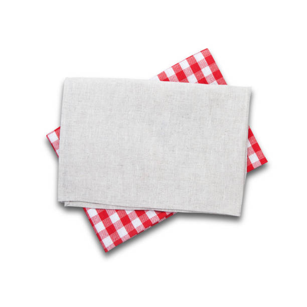 istock White Napkin isolated. Napkin close up top view mock up 1026488610