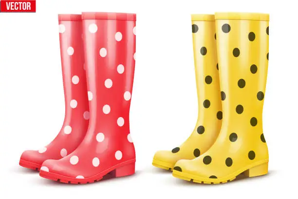 Vector illustration of Set of air of rain boots