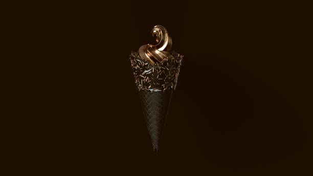 istock Bronze Ice Cream with Black Icing and Bronze Sprinkles 1026493674