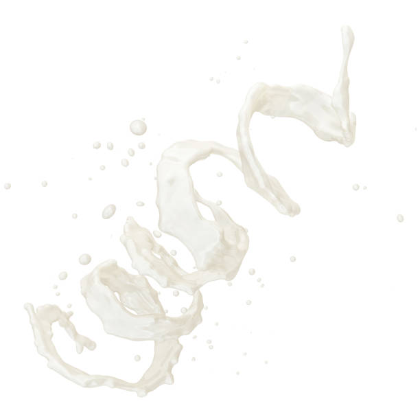 istock Milk splash with droplets isolated. 3D illustration 1026493688