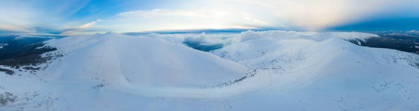 istock Aerial Flight Mountain Clouds Sunrise Beautiful Morning Peaks 1026499432