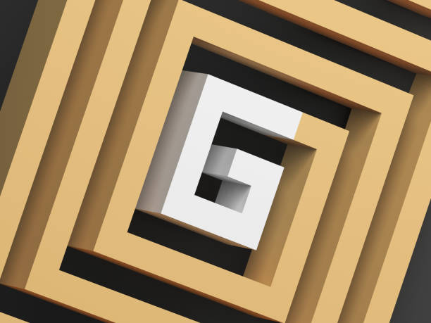 istock Abstract yellow square spiral with white part 1026501854