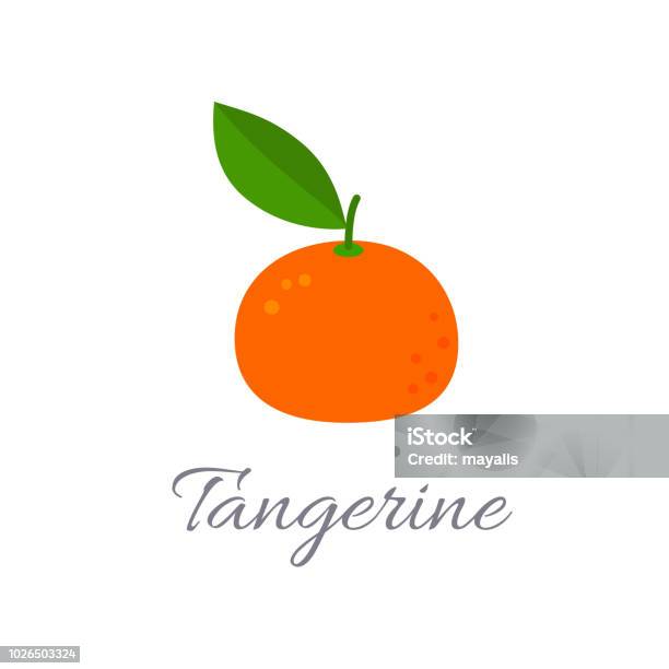 Tangerine Icon With Title Stock Illustration - Download Image Now - Tangerine, Illustration, Icon Symbol