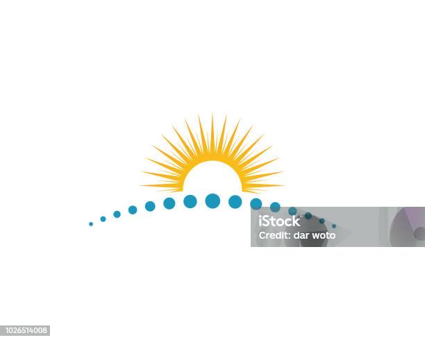 Icona Dellillustrazione Di Sun Vector - Immagini vettoriali stock e altre immagini di Orizzonte - Orizzonte, Sole, Luce solare