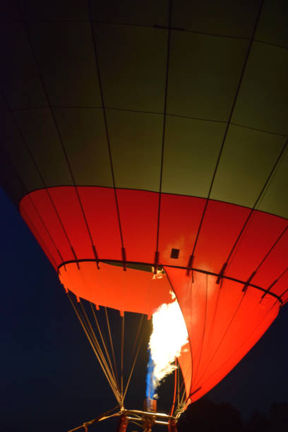istock hot air balloon lit at night 1026523490