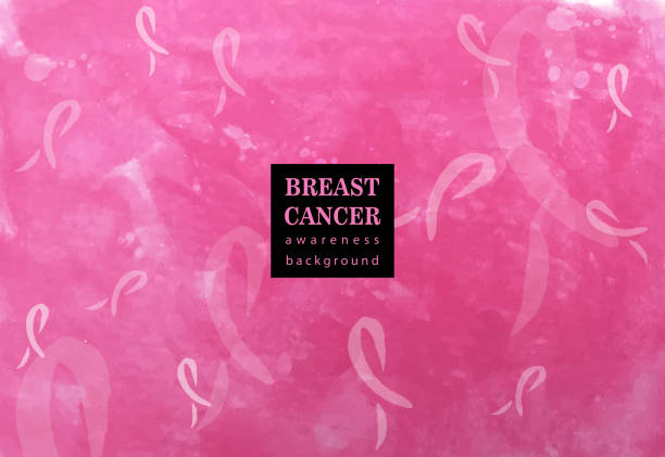 розовые ленты - рак груди stock illustrations