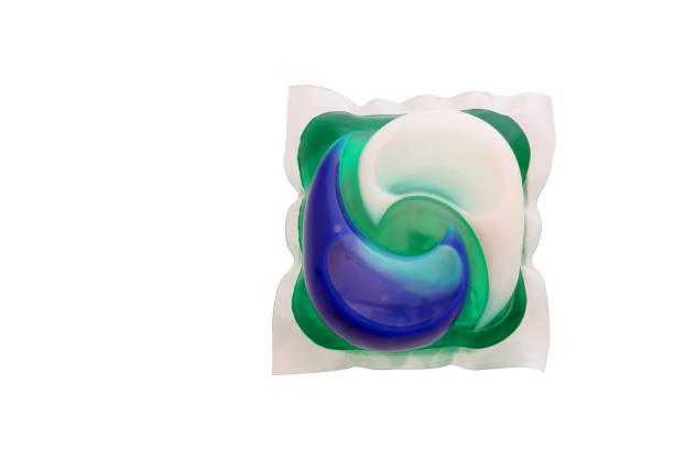 istock Laundry gel, Washing gel capsule pod for laundry detergent isolated on white background with clipping path. 1026544280