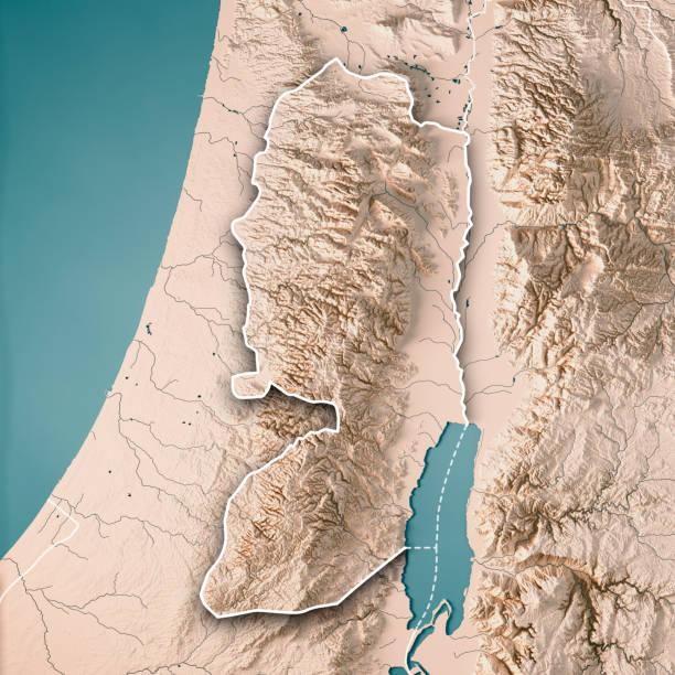 istock West Bank 3D Render Topographic Map Neutral Border 1026555868