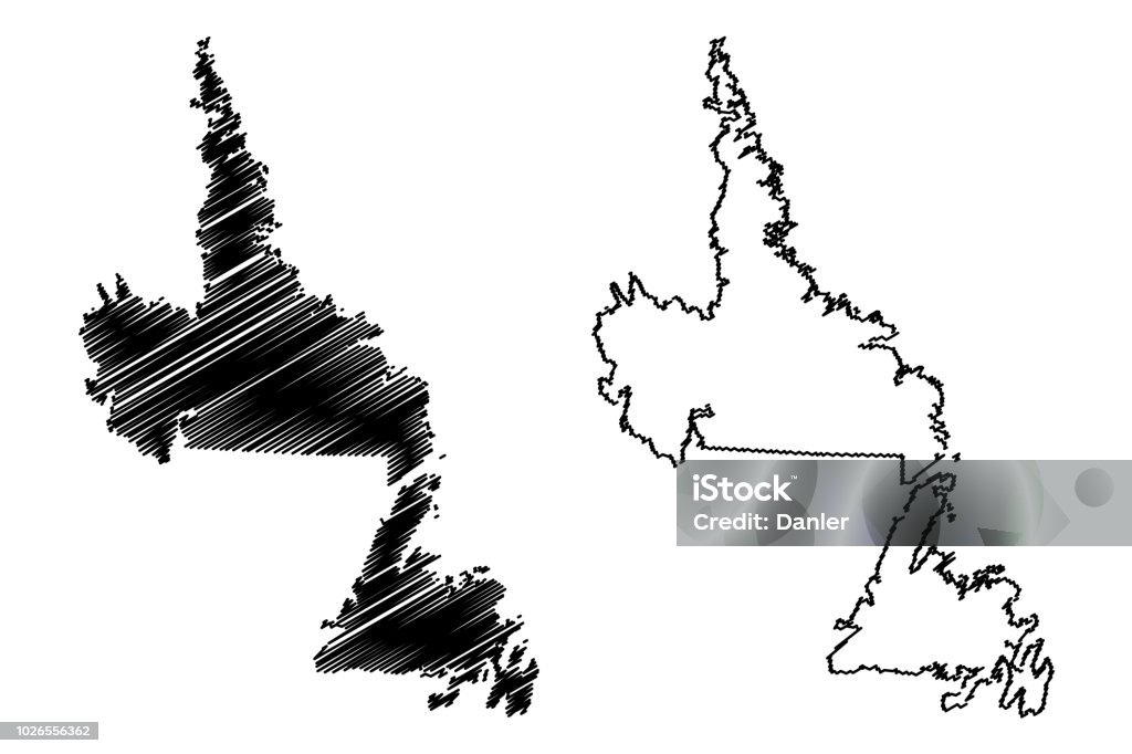 Newfoundland Abstract Map Newfoundland And Labrador Map Vector Stock Illustration - Download ...