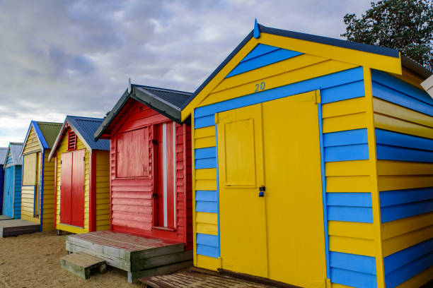Brighton Beach's colorful bathing boxes, Melbourne, Australia