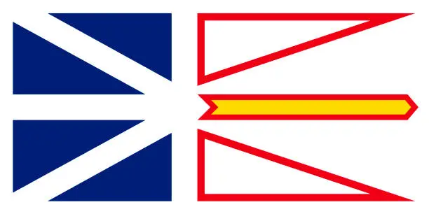 Vector illustration of Vector flag of Newfoundland and Labrador Canada.St. Johns