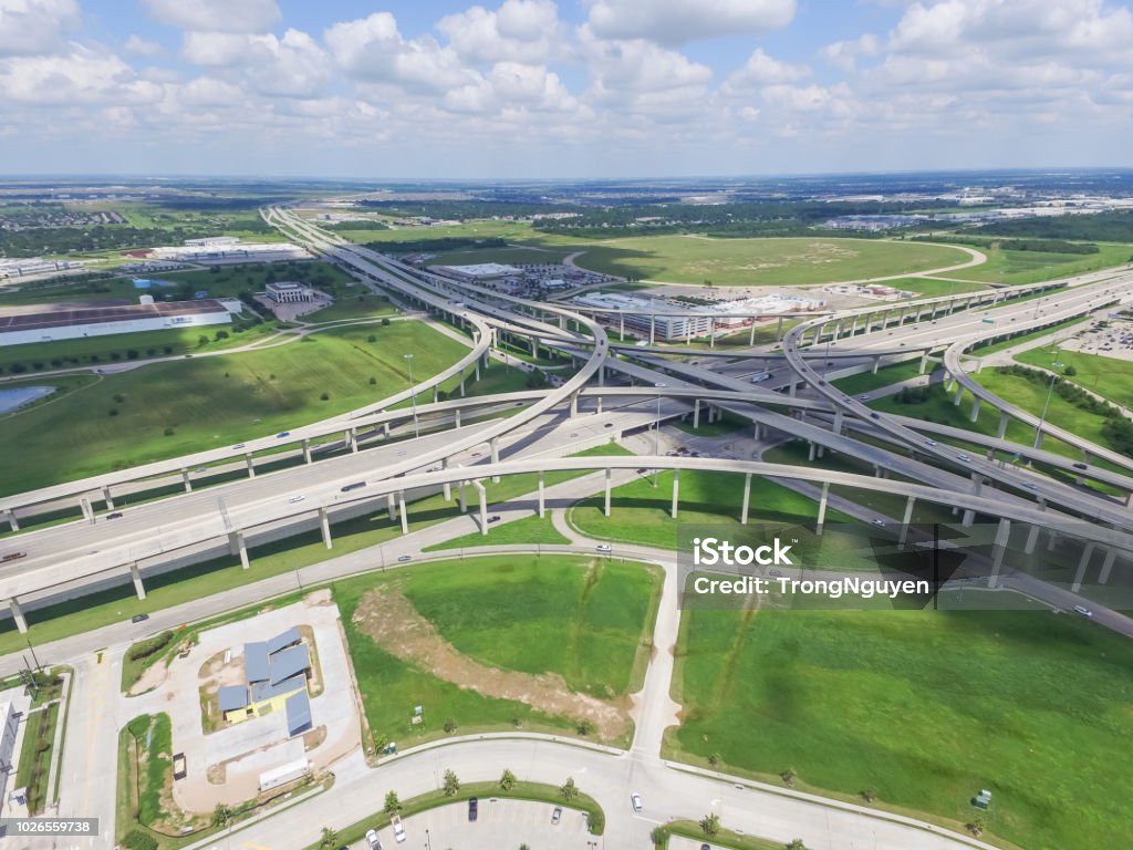 Freeway Stack Flyover Katy Freeway Interstate 10 Stack Interchange Cloud Blue Sky ...