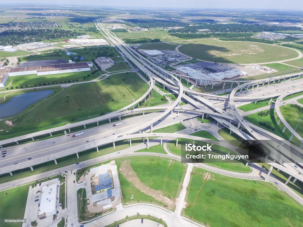 Freeway Stack Flyover Katy Freeway Interstate 10 Stack Interchange Cloud Blue Sky ...