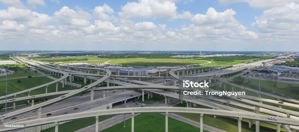 Stack Interstate Freeway Panoramic Flyover Katy Freeway Interstate 10 Stack Interchange Cloud ...