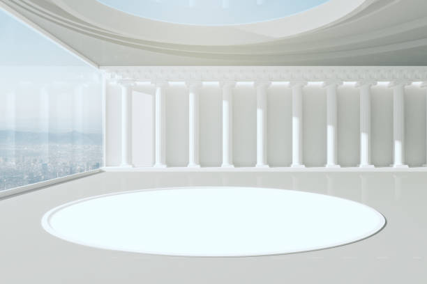 istock Contemporary white interior with podium 1026567584