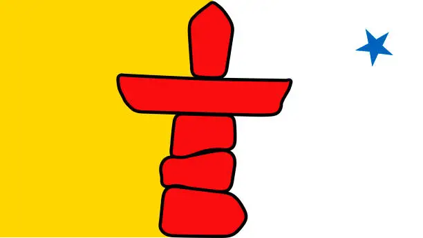 Vector illustration of Vector flag of Nunavut territory Canada.