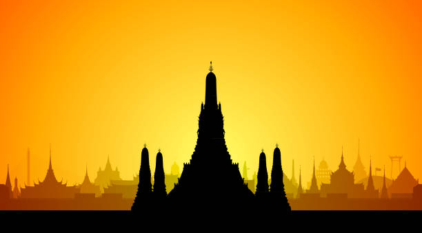 Wat Arun, Bangkok. All buildings are separate and complete.