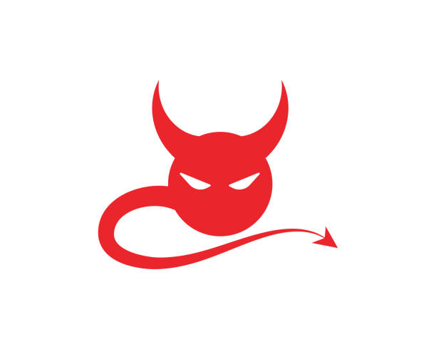illustrazioni stock, clip art, cartoni animati e icone di tendenza di icona vector del corno del diavolo - trident devil horned demon