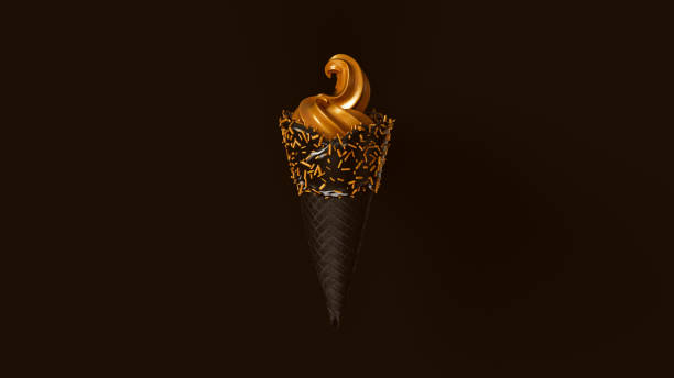 istock Orange Hipster Glitter Ice Cream with Black Icing and Orange Sprinkles 1026580512