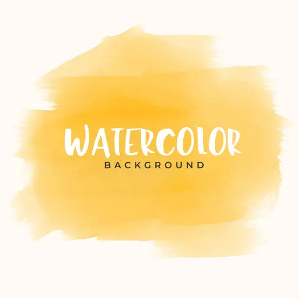 Vector illustration of abstract yellow hand painter watercolor texture