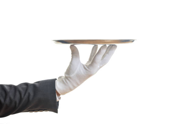 istock Waiter holding a tray 1026581060