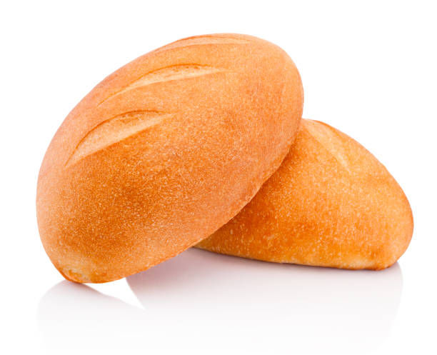 istock Two loaf of bread isolated on white background 1026583508
