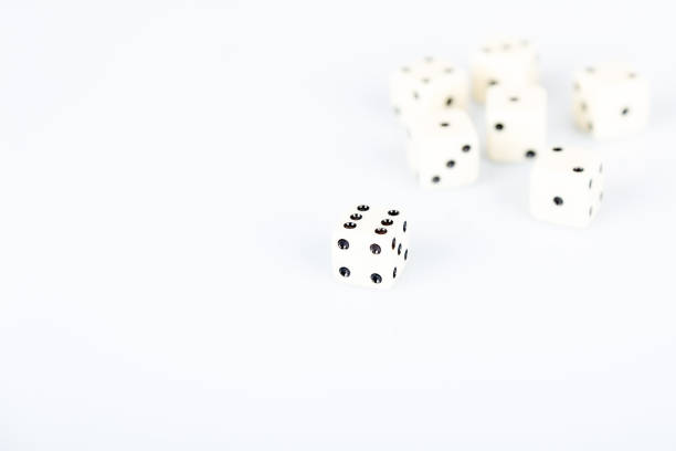 istock Set of white gaming dice on white background 1026597876