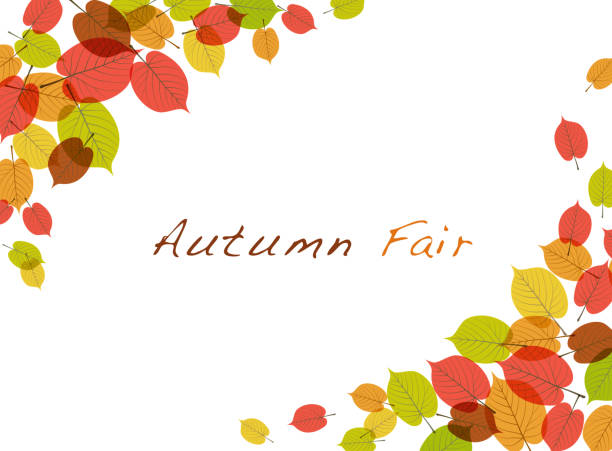 цветной фон листьев - autumn leaf november japan stock illustrations